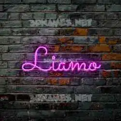 liamo in Pink Neon style - 3D name wallpaper