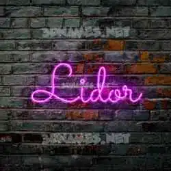 lidor in Pink Neon style - 3D name wallpaper