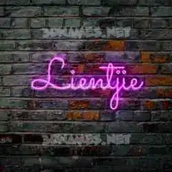lientjie in Pink Neon style - 3D name wallpaper