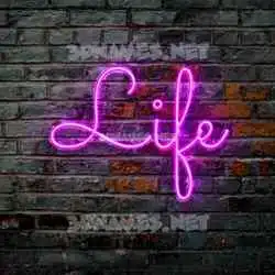 life in Pink Neon style - 3D name wallpaper