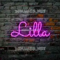 lilla in Pink Neon style - 3D name wallpaper