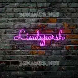lindyporsh in Pink Neon style - 3D name wallpaper
