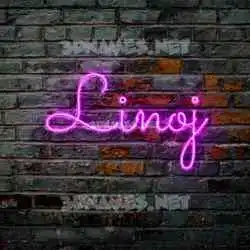 linoj in Pink Neon style - 3D name wallpaper