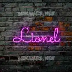 lionel in Pink Neon style - 3D name wallpaper
