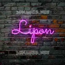 lipon in Pink Neon style - 3D name wallpaper