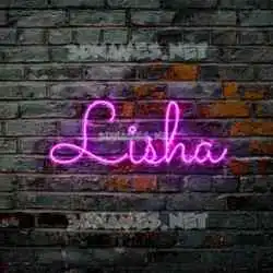 lisha in Pink Neon style - 3D name wallpaper