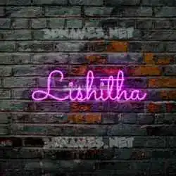 lishitha in Pink Neon style - 3D name wallpaper