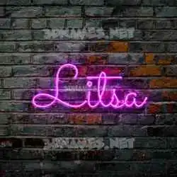 litsa in Pink Neon style - 3D name wallpaper