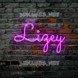 lizey in Pink Neon style - 3D name wallpaper