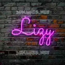 lizy in Pink Neon style - 3D name wallpaper