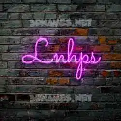 lnhps in Pink Neon style - 3D name wallpaper