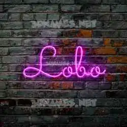 lobo in Pink Neon style - 3D name wallpaper