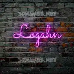 logahn in Pink Neon style - 3D name wallpaper