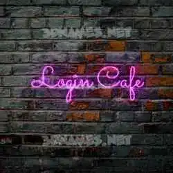 login cafe in Pink Neon style - 3D name wallpaper