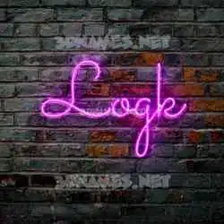 logk in Pink Neon style - 3D name wallpaper