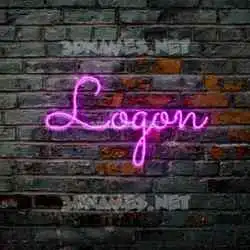 logon in Pink Neon style - 3D name wallpaper