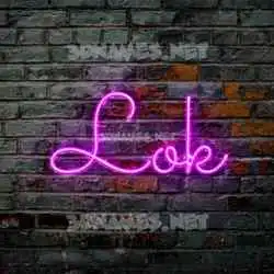 lok in Pink Neon style - 3D name wallpaper