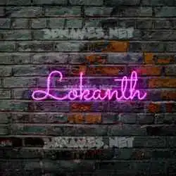 lokanth in Pink Neon style - 3D name wallpaper