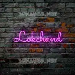 lokchand in Pink Neon style - 3D name wallpaper