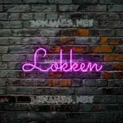 lokken in Pink Neon style - 3D name wallpaper