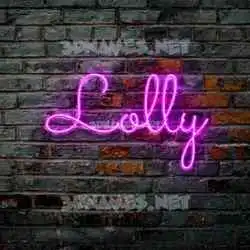 lolly in Pink Neon style - 3D name wallpaper