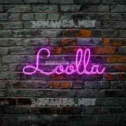 loolla in Pink Neon style - 3D name wallpaper