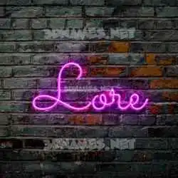 lore in Pink Neon style - 3D name wallpaper
