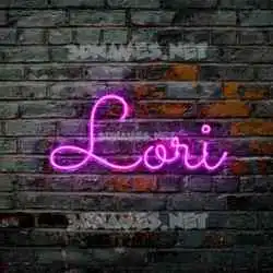 lori in Pink Neon style - 3D name wallpaper