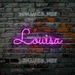 louisa in Pink Neon style - 3D name wallpaper