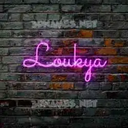 loukya in Pink Neon style - 3D name wallpaper