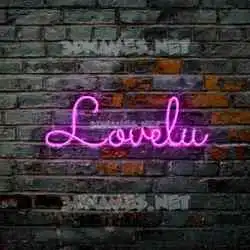 lovelu in Pink Neon style - 3D name wallpaper