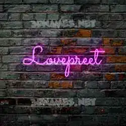 lovepreet in Pink Neon style - 3D name wallpaper