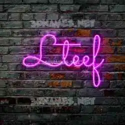 lteef in Pink Neon style - 3D name wallpaper