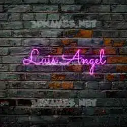 luis angel in Pink Neon style - 3D name wallpaper
