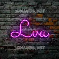 lvu in Pink Neon style - 3D name wallpaper