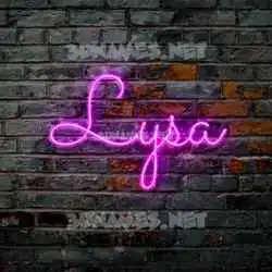lysa in Pink Neon style - 3D name wallpaper