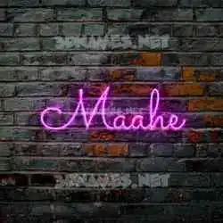 maahe in Pink Neon style - 3D name wallpaper