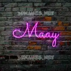 maay in Pink Neon style - 3D name wallpaper
