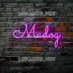 madog in Pink Neon style - 3D name wallpaper
