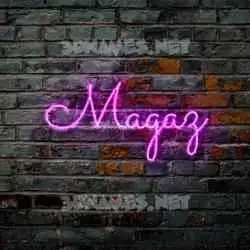 magaz in Pink Neon style - 3D name wallpaper