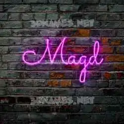 magd in Pink Neon style - 3D name wallpaper