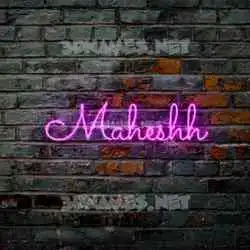 maheshh in Pink Neon style - 3D name wallpaper