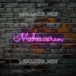 maheswaran in Pink Neon style - 3D name wallpaper