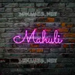 mahuli in Pink Neon style - 3D name wallpaper