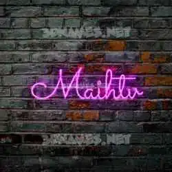 maihtv in Pink Neon style - 3D name wallpaper