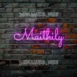 maithily in Pink Neon style - 3D name wallpaper