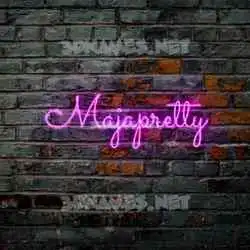 majapretty in Pink Neon style - 3D name wallpaper