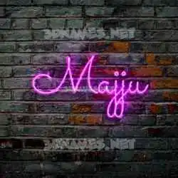 majju in Pink Neon style - 3D name wallpaper