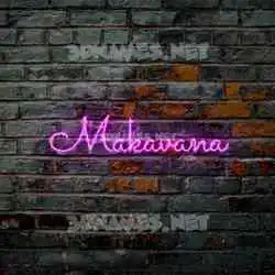 makavana in Pink Neon style - 3D name wallpaper