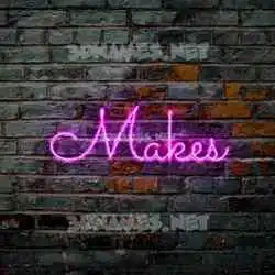 makes in Pink Neon style - 3D name wallpaper